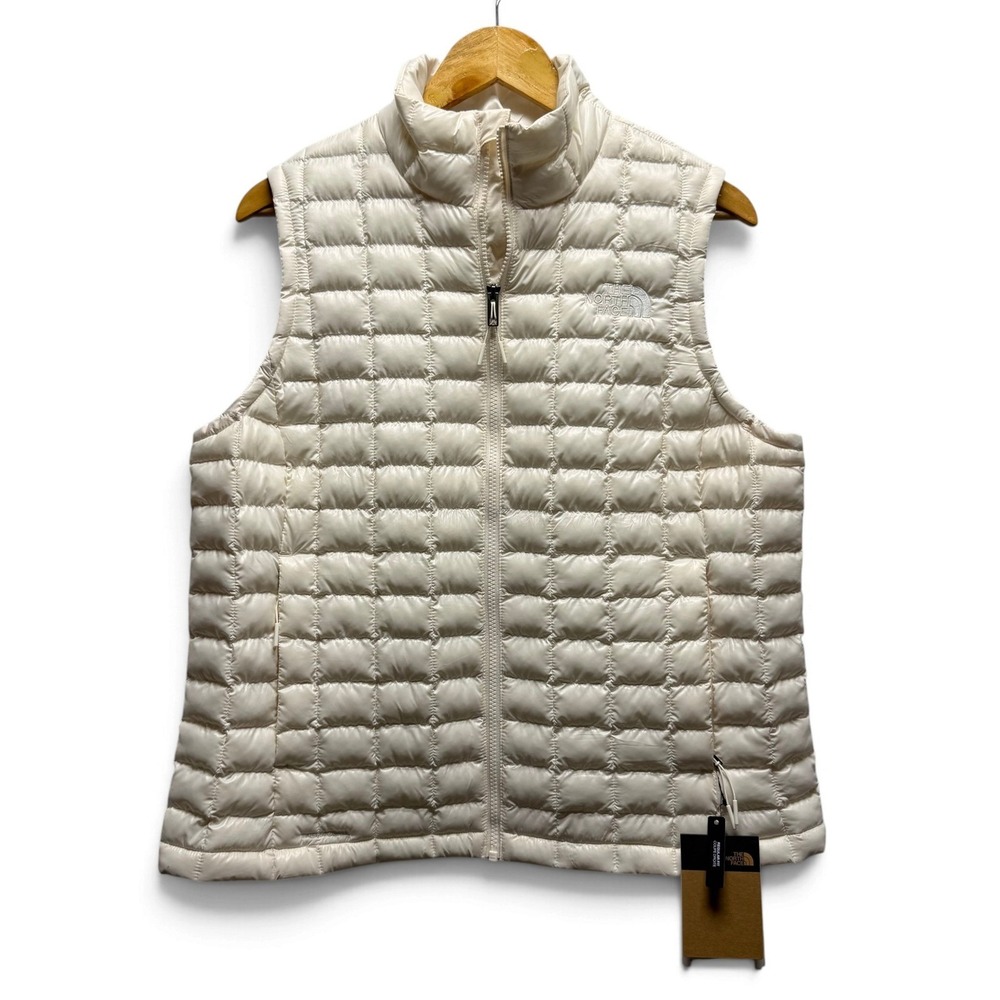 NWT The North Face ThermoBall Vest NF0A8D41 Quilted Puffer Women White Dune XL
